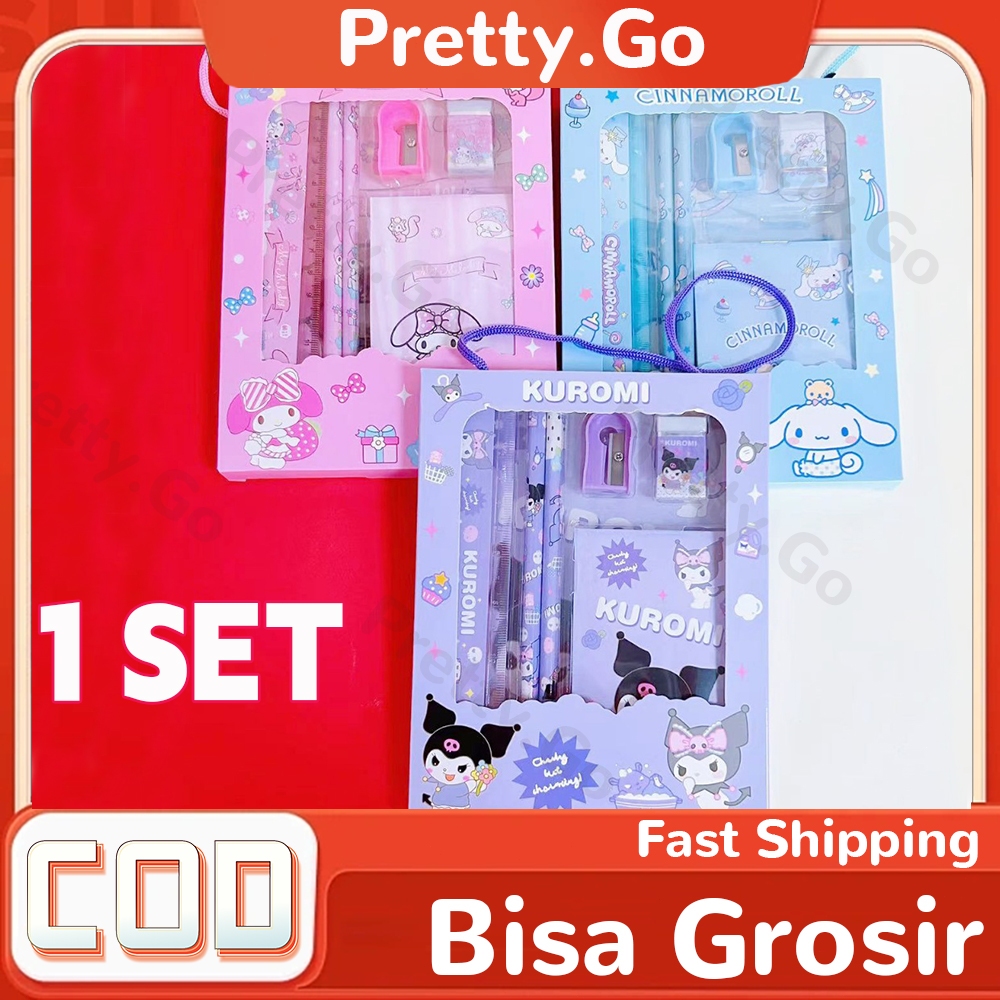 

Alat Tulis Set 6 in 1 Karakter Kuromi Murah Lucu /Alat Tulis Lengkap Anak Pensil serutan penghapus penggaris/ Kotak Pensil Anak Set Stationery Untuk Hadiah Anak Sekolah Sanrio