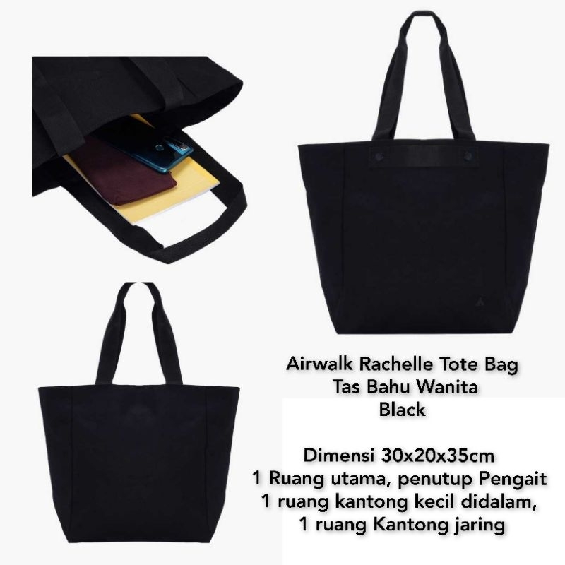 Airwalk Rachelle Tote Bag Tas Bahu Wanita Black dan Navy