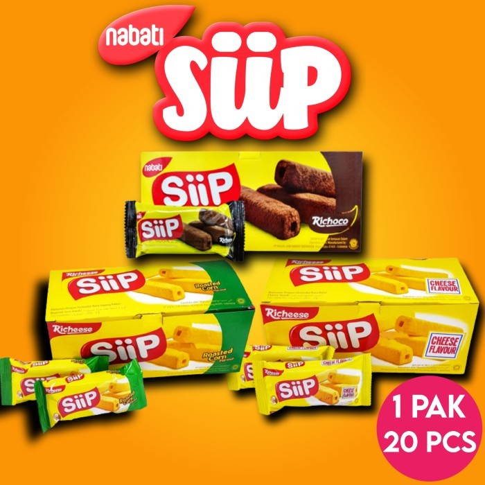 

Richeese Nabati Siip Snack Aneka Rasa 1 Box isi 20 Pcs