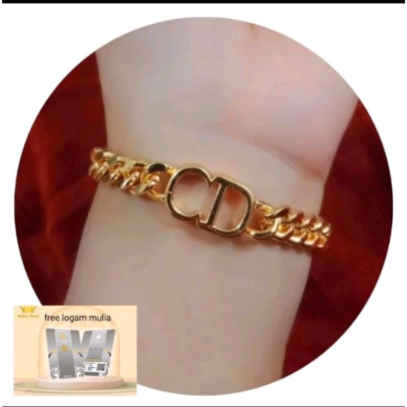 Gelang Rantai Titanium Wanita Anti Karat Dan Anti Luntur Perhiasan Lapis Emas Asli Ori Import Korea