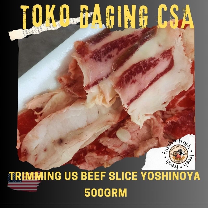 

Trimming Daging Slice Yoshinoya / Trimming US Beef Slice Yoshinoya 500gr