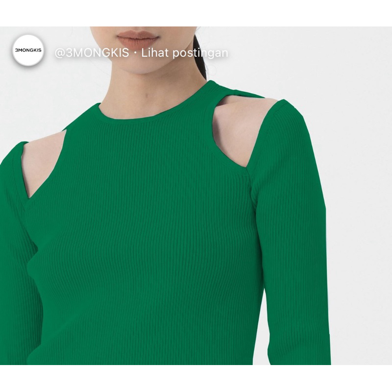 Preloved 3mongkis / Alice top - 3mongkis / baju 3 mongkis / baju cewek kue / baju hijau / baju ketat