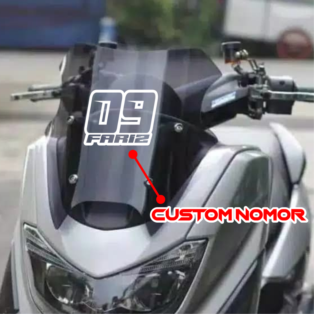 STICKER CUSTOM NOMOR MOTOR KACA NMAX/AEROX/PCX/XMAX