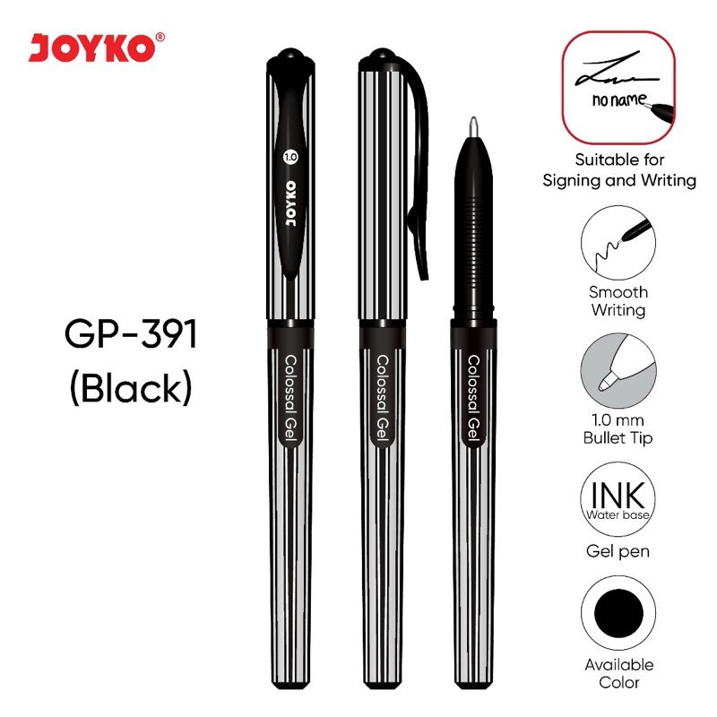 

[12 PCS] JOYKO PEN GEL COLOSSAL 1.0MM GP-391