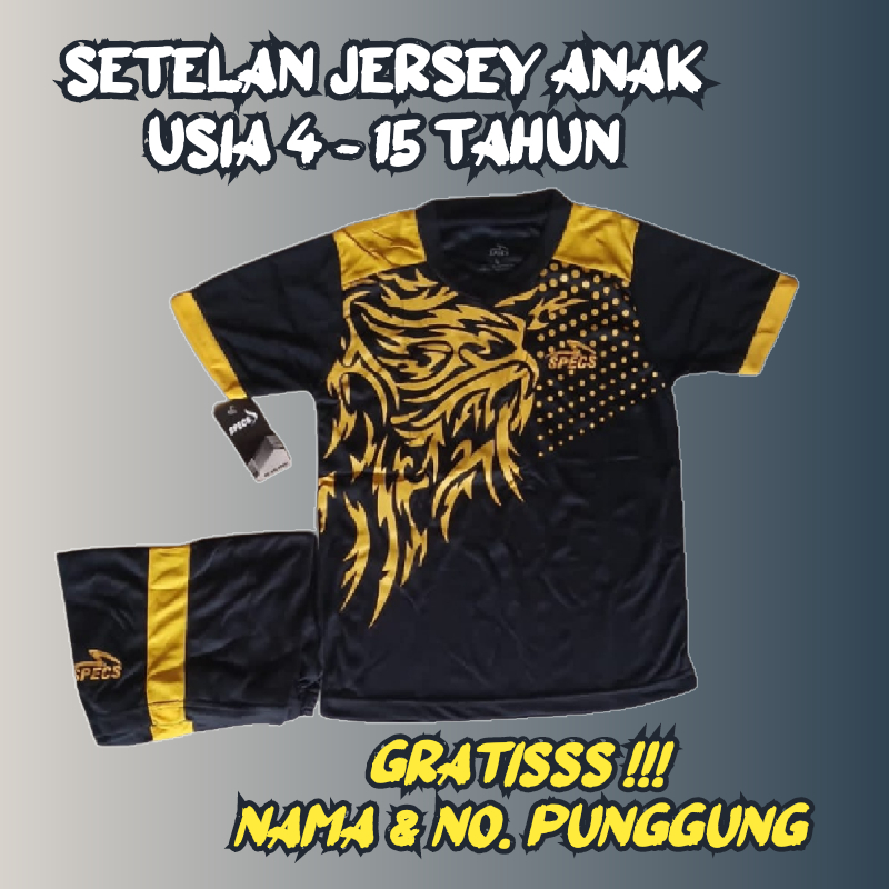 Jersei futsal sepak bola badminton anak usia 4-15 tahun