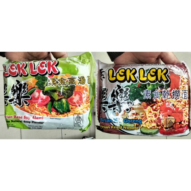 

Lek Lek Mie Instan Vegetarian / Lek Lek Instan Noodle / Mie Kuah / Mie Goreng / Mie Vegetarian / Mi Vegan / Makanan Vegetarian