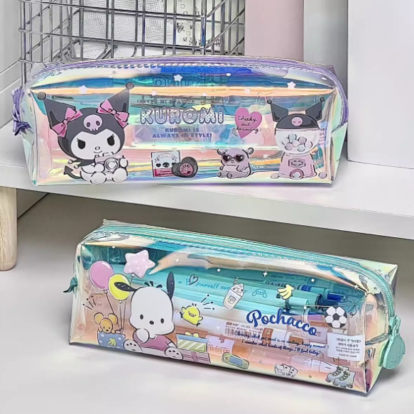 

[ORGM] Alat Tulis Kantor Perlengkapan Sekolah Kotak Pensil Hologram Motif Sanrio Kuromi Cinnamon Melody Pochaco