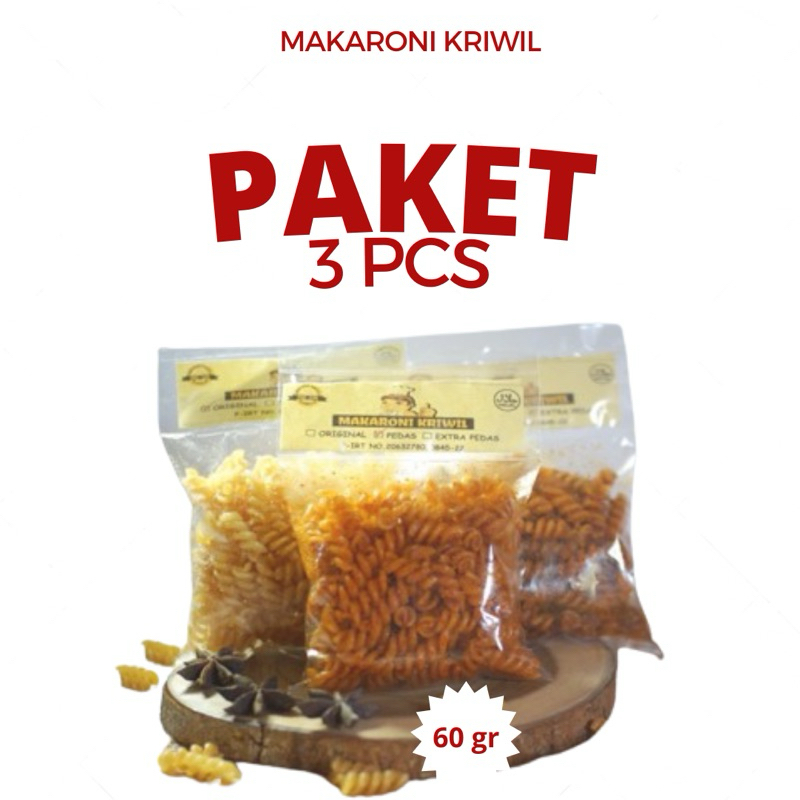 

[PAKET 3 PCS] Makaroni Kriwil Asli Tasikmalaya Cap Koki / Best Seller
