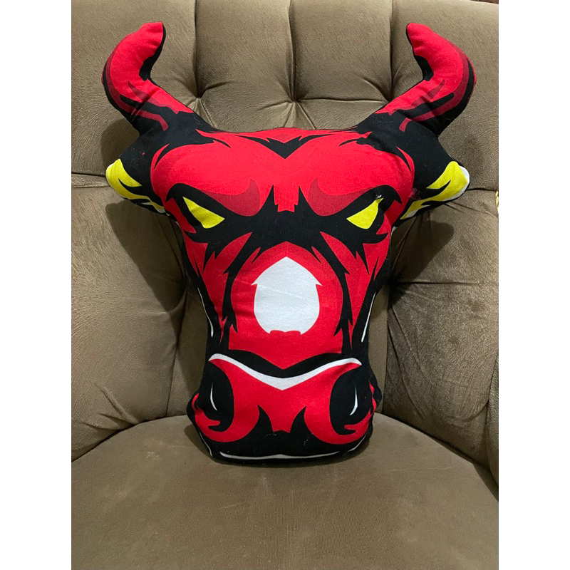 BONEKA KEPALA BANTENG LAMPU / BONEKA MBEROT LAMPU / BANTAL KEPALA  BANTENG