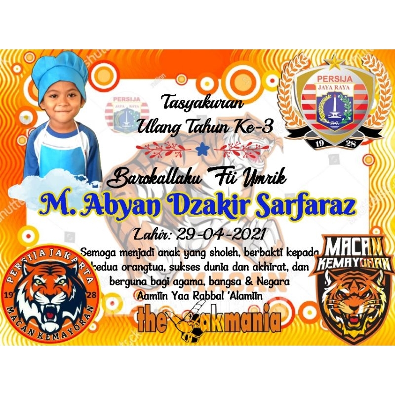 

STIKER LABEL NASI BOX BINGKISAN ACARA ULANG TAHUN - KHITANAN - AQIQAH - KELAHIRAN TEMA THE JAK MANIA PERSIJA JAKARTA