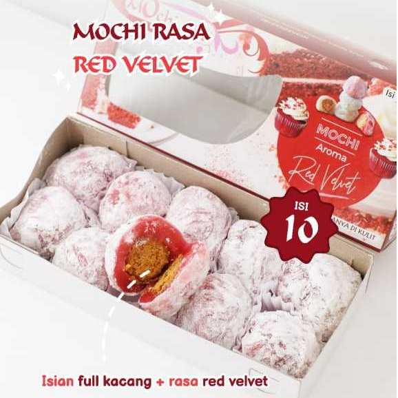 

Mochi Aifa Rasa Red Velvet di balut sagu/wijen