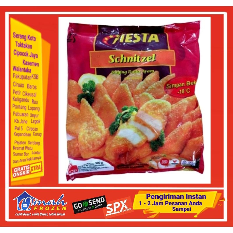 

Daging Dada Ayam, Fiesta Schnitzel 500g.Chiken katsu,Naget, Frozen Serang