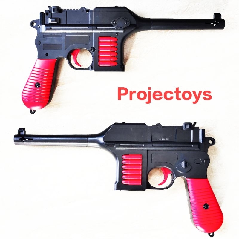 Pistol Mainan Mauser Soft Bullet 2 in 1 Burst Team Gun