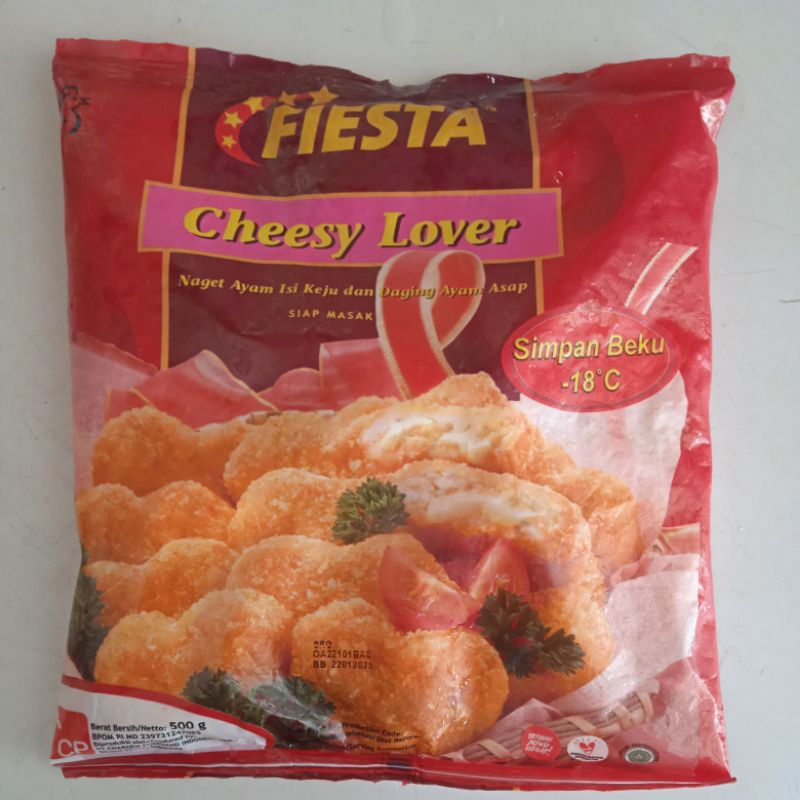 

Fiesta cheesy lover naget ayam isi keju dan daging ayam asap 500gram