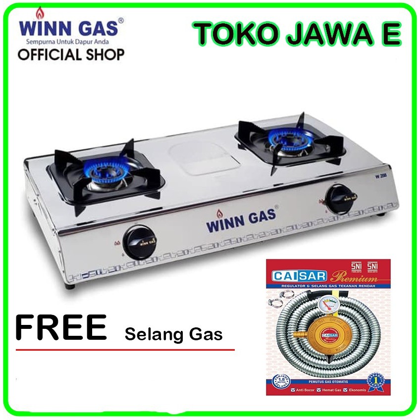 KOMPOR GAS WINN GAS 2 TUNGKU W228 Kompor Gas 2 Tungku Bahan Stenlies Steel