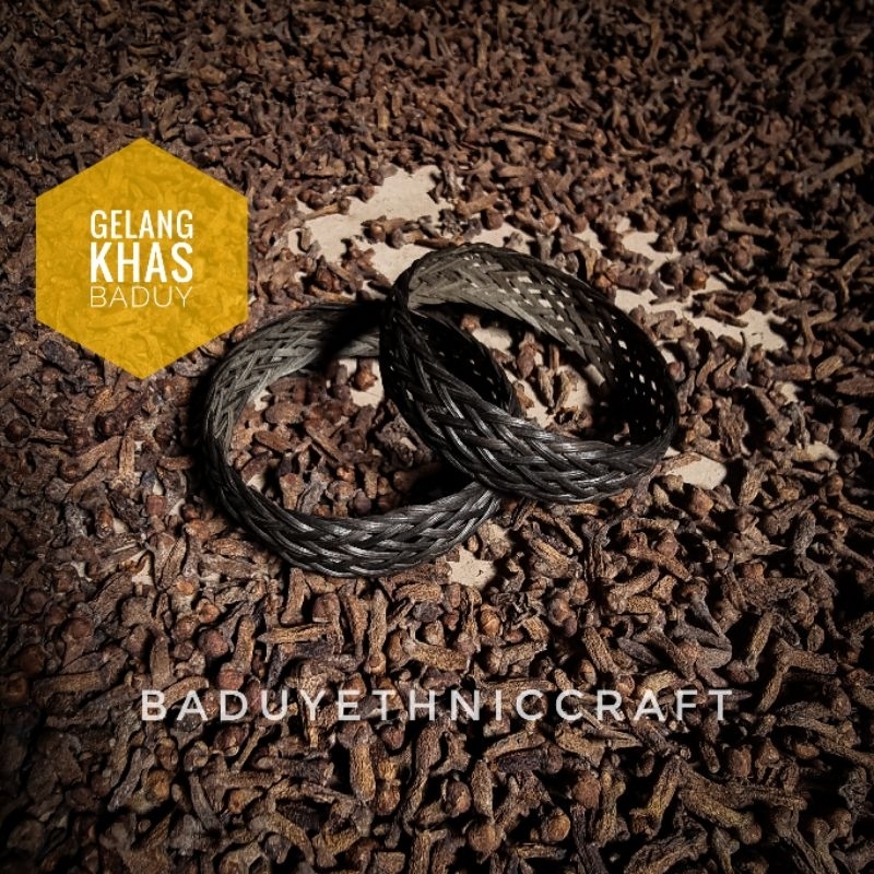 Gelang rotan khas baduy warna hitam