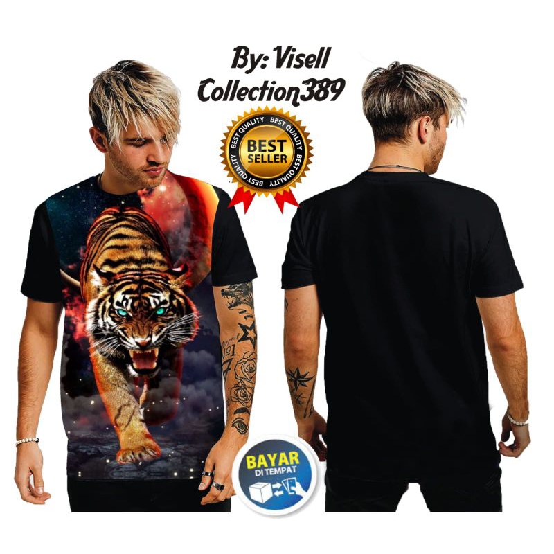 Baju kaos distro keren pria dewasa lengan pendek - GAMBAR MACAN BULAN... By. Visell Collection389...
