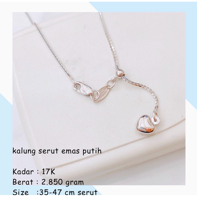 Kalung Emas Serut Emas Putih 17k 2.850Gr