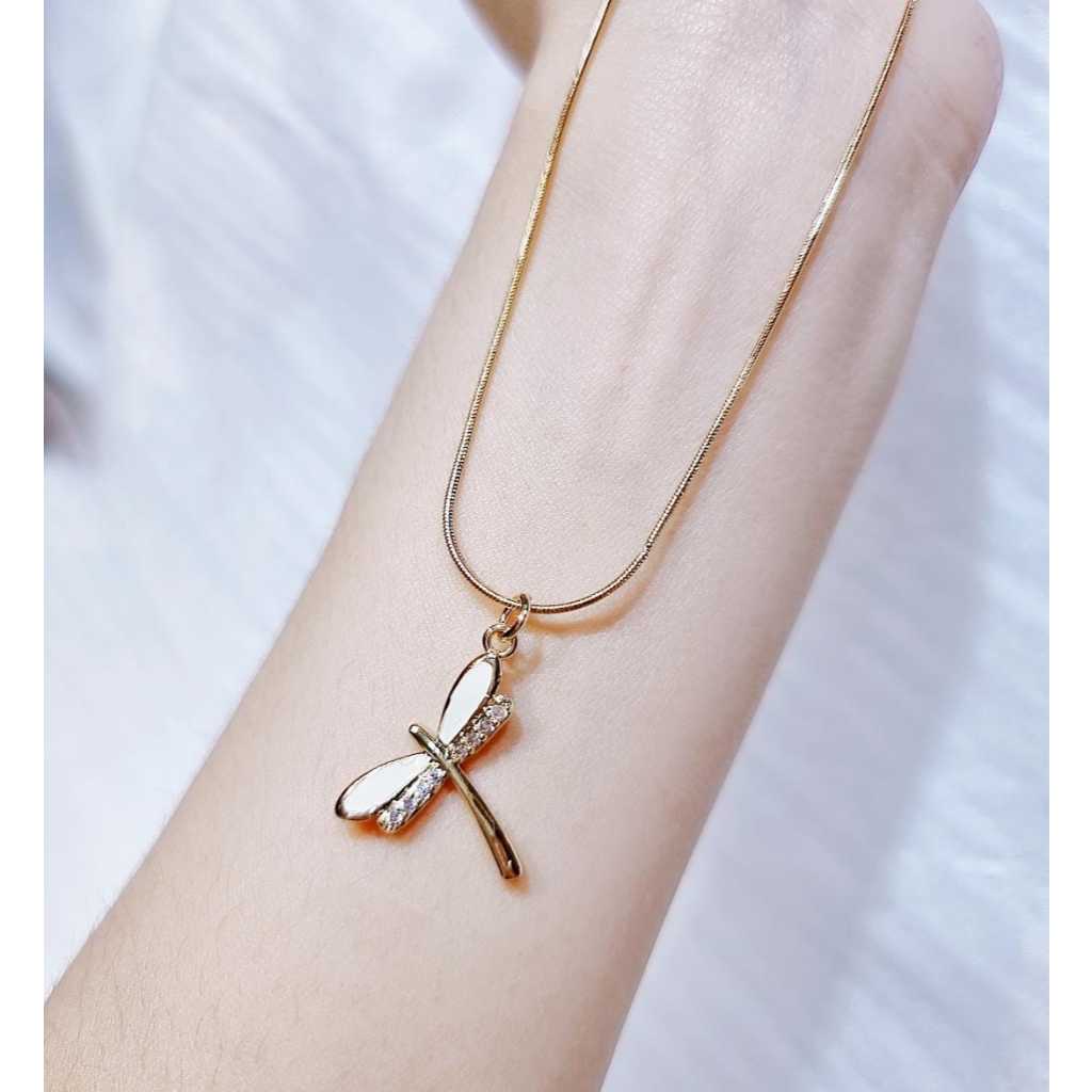 Kalung Titanium Capung Gold KL403 Anti Karat