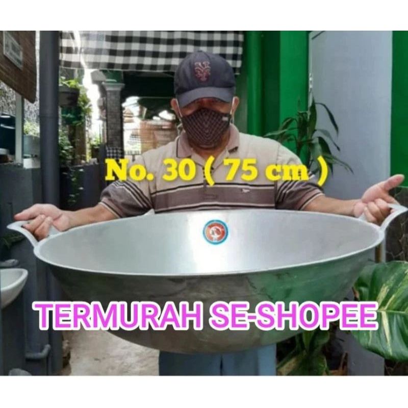 Wajan kuali penggorengan jumbo besar termurah alumunium tebal no.30 (75cm)