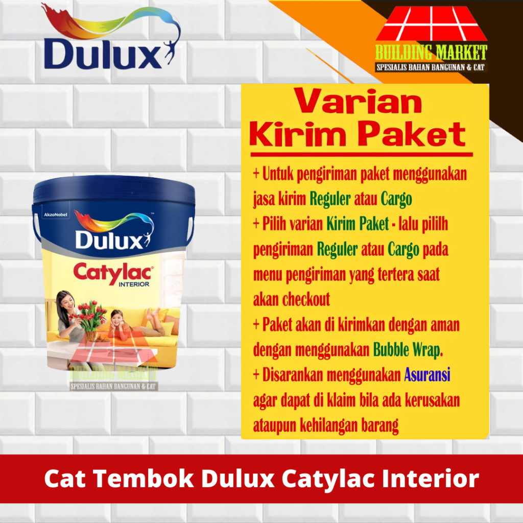 CAT PLAFON CAT TEMBOK TINTING DULUX CATYLAC INTERIOR 25 KG PAKET