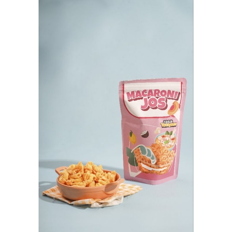 

Cemilan ringan Macaroni joss rasa Tomyam | isi 100 gram