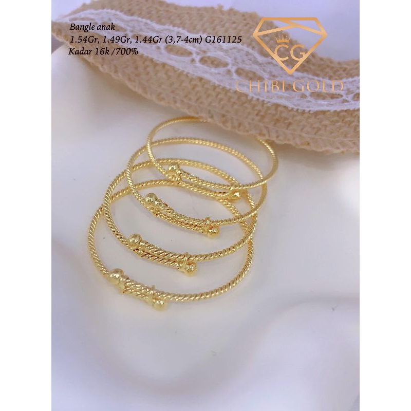 CHIBIGOLD - Gelang tangan bangle anak/baby emas 700 kadar 16k bayi G160444