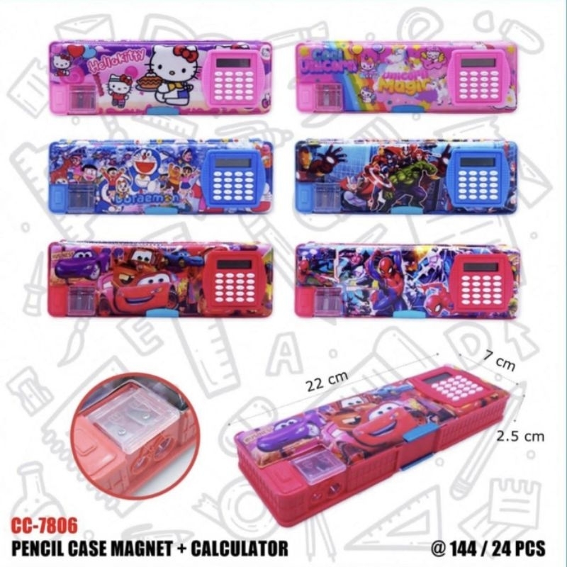 

(1pcs)kotak pensil magnet calculator bolak balik