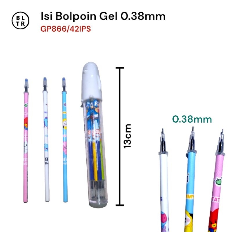 

PAK//REFILL BOLPOIN GELL 0.38mm KARAKTER ISI 6PCS BENTUK TABUNG (GP88/42IPS) //ISI PEN GELL/REFILL/ISI ULANG //NEW ORIGINAL