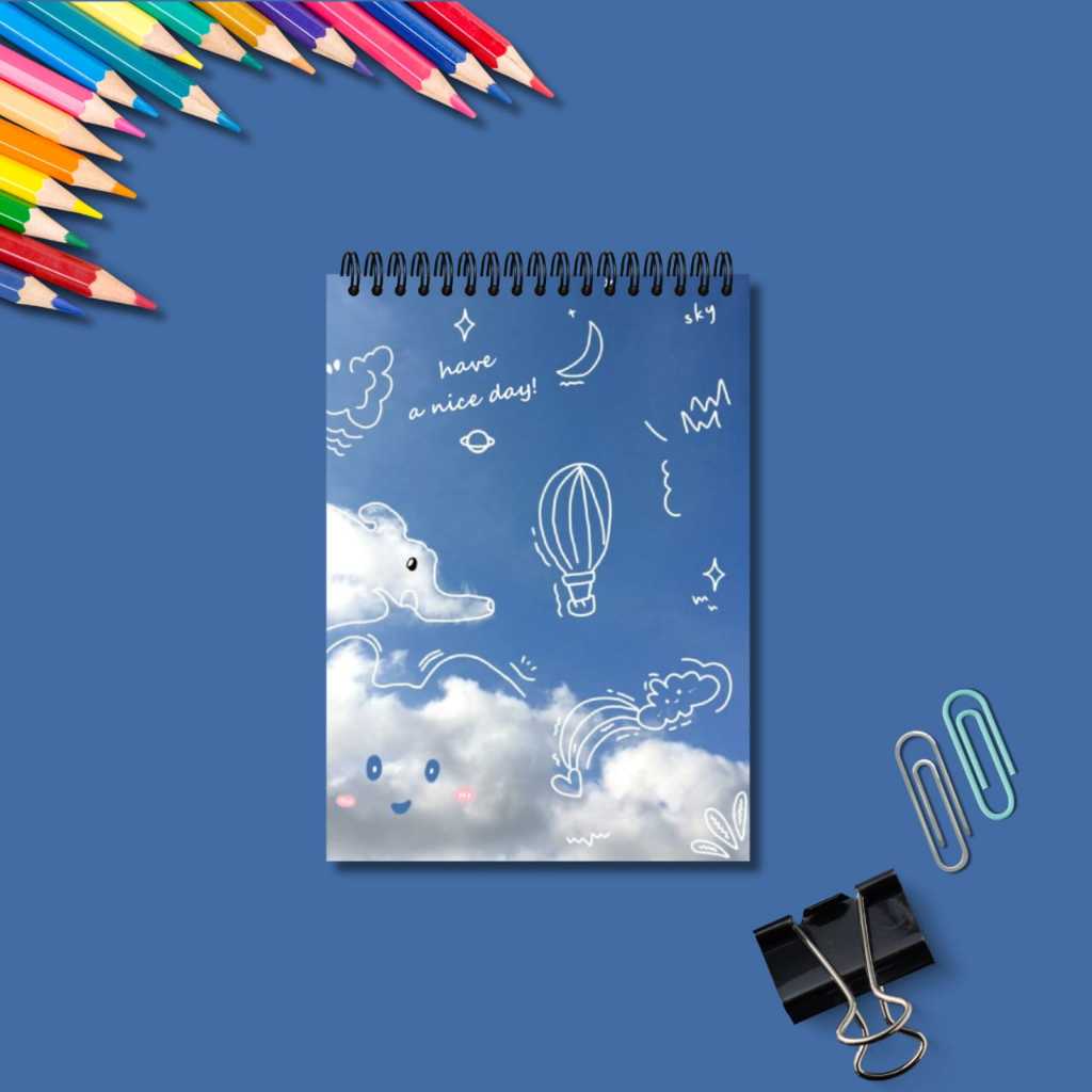 

[Whispers] NOTEBOOK BUKU MINI RING B7 100 HALAMAN MOTIF 3D