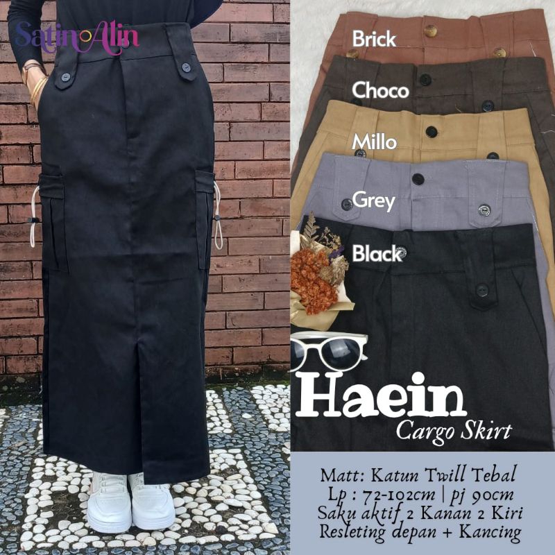 Haein Cargo Skirt // Kichi Cargo Skirt - Skirt Cargo Panjang - Rok Kargo Panjang