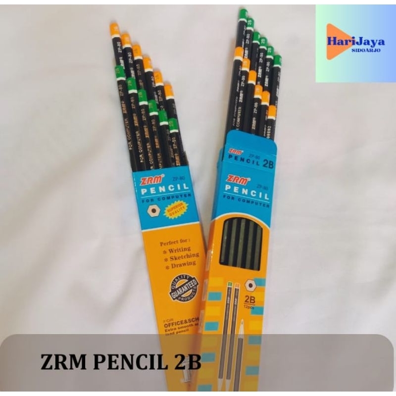 

[HARI JAYA] 1 Pack 12 Pcs Pensil 2b ZRM Pencil 2b