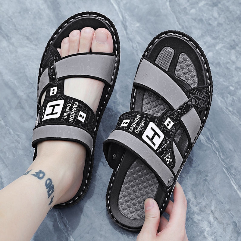 Sandal Pria keren kasual Slop Kulit karet sendal pria gunung original 100 dewasa santai sandal pria 