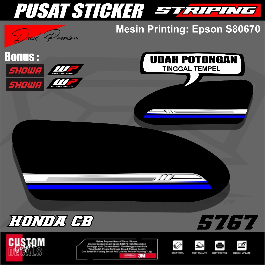 STRIPING VARIASI CB 100 HONDA / STICKER LIST HONDA CB 100