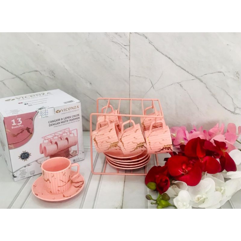 Cangkir Tatakan Keramik Marble Vicenza BM-912