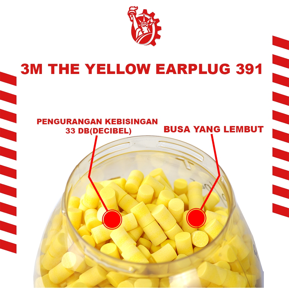 Ear Plug 3M  The Yellow 391-1001 Pelindung Telinga Peredam Kebisingan