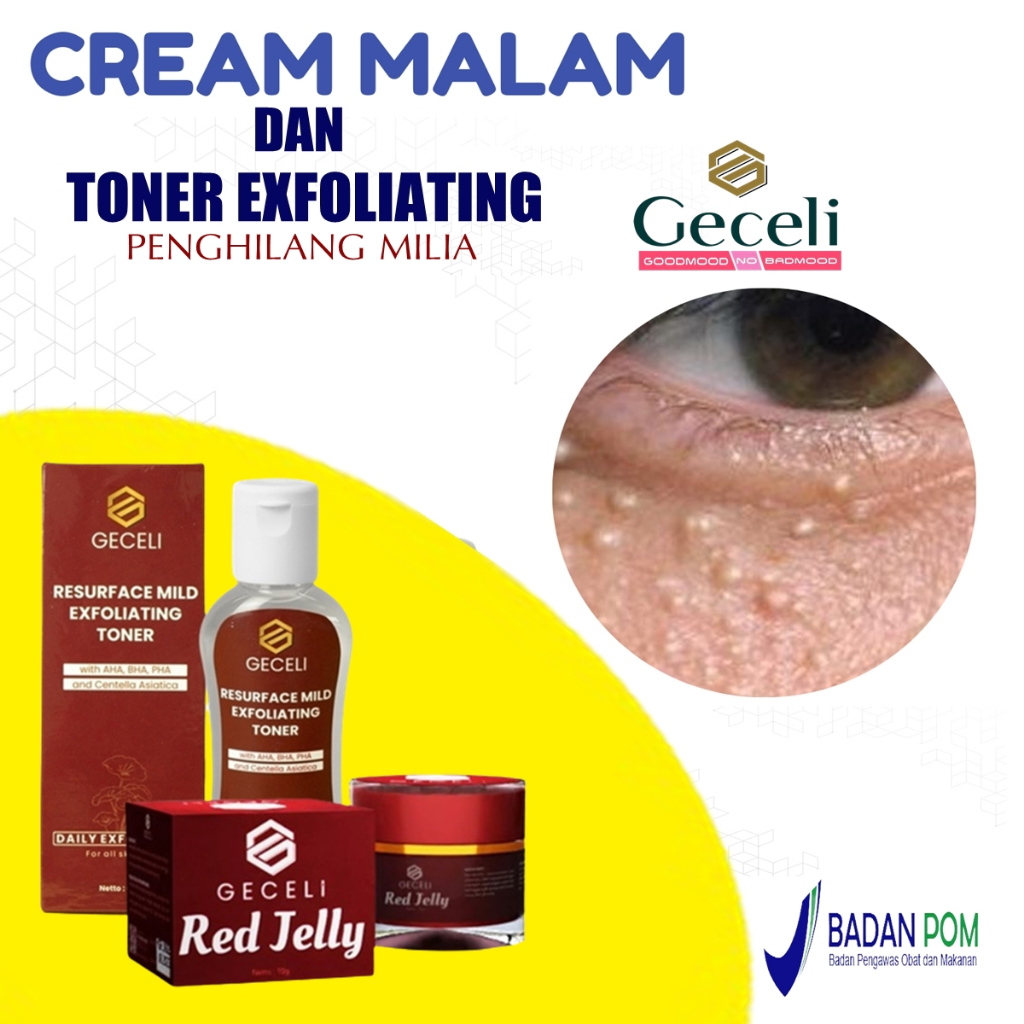 RED JELLY GECELI EXTRA GLOWING ORIGINAL BPOM Toner Penghilang Milia Bawah Mata Bandel Ampuh Toner Ex