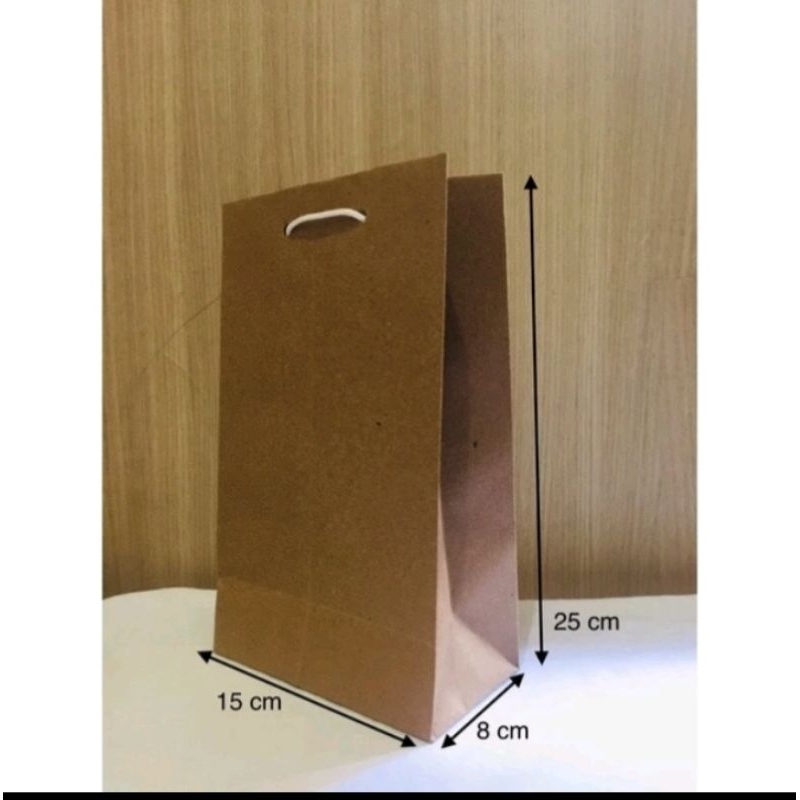 

paper bag wafer coklat polos ukuran 15x8x25 cm (PXLXT)
