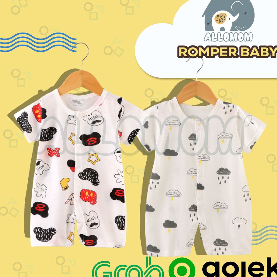 Penjualan Mutu  ROMPER BABY  BAJU JUMPER ONESIES NEWBORN  BAYI UNISEX COWOK CEWEK 1 TAHUN KATUN