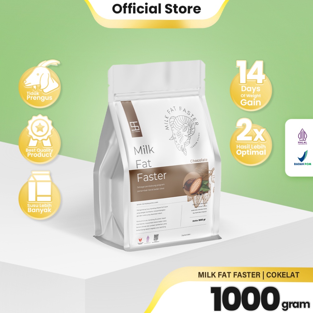

mh Best Seller Ternak Syams Premium Susu Penggemuk Penambah Kenaikan Berat Badan Ideal Kambing Etawa Full Cream 1 gram 1 Kg Rasa Coklat Cocoa Chocolate Cokelat Milk Fat Faster Organik Suplemen Vitamin Makanan minuman Obat Kapsul BPOM HALAL LP