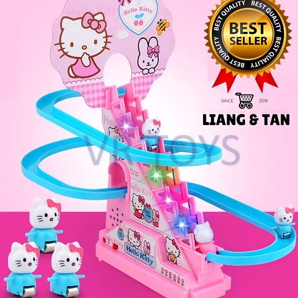 Lebih Terpercaya   BISA COD  PROMO FREE BATERAI Mainan Anak Kereta Api Helo Kity Track Racing Balap 