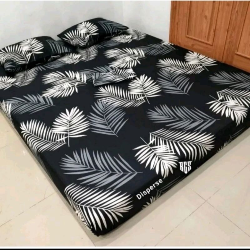 sprei set motif daun/sprei palm/sprei janda bolong