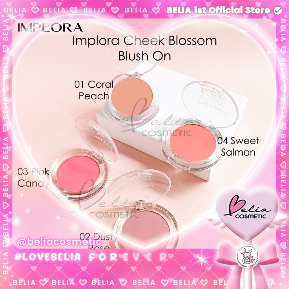 [ BELIA ] IMPLORA ( BPOM ) Cheek Blossom Blush On 3.5g | perona wajah blushon padat