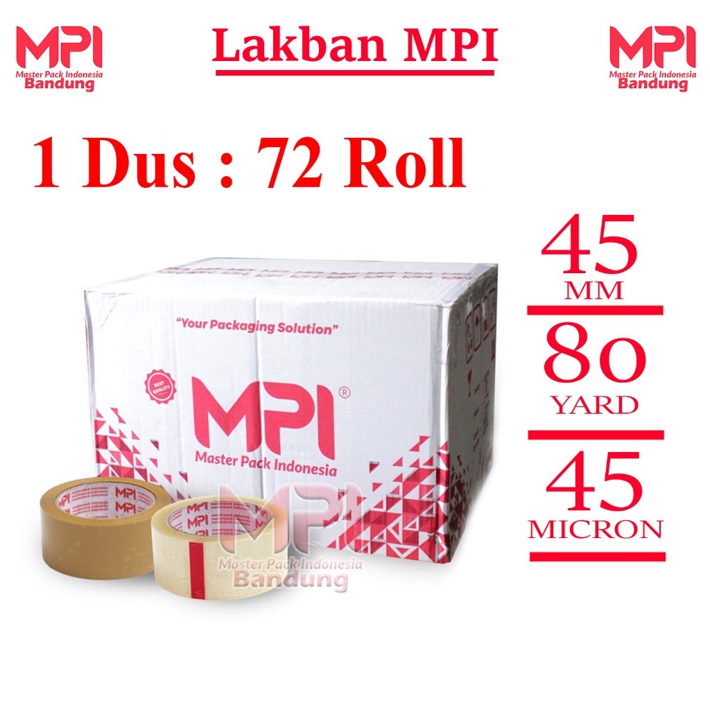 

PROMO MPI BANDUNG [ MURAH ] 1 Dus/72 Pcs - Lakban Coklat - Bening 80 Yard PREMIUM TEBAL / MEREKAT TIDAK MUDAH MUDAH PUTUS / tape isolasi berkwalitas