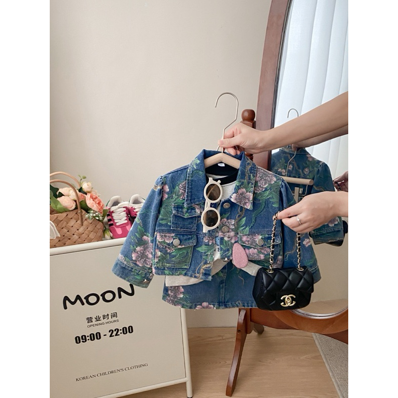 dailykids Setelan rok jeans import anak perempuan