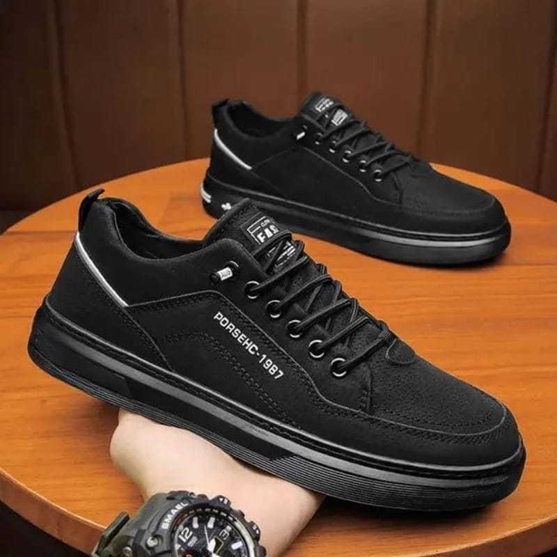 Sepatu Pria Sneakers Casual Original Tali Hitam Formal Sepatu Sneakers Sekolah Kekinian