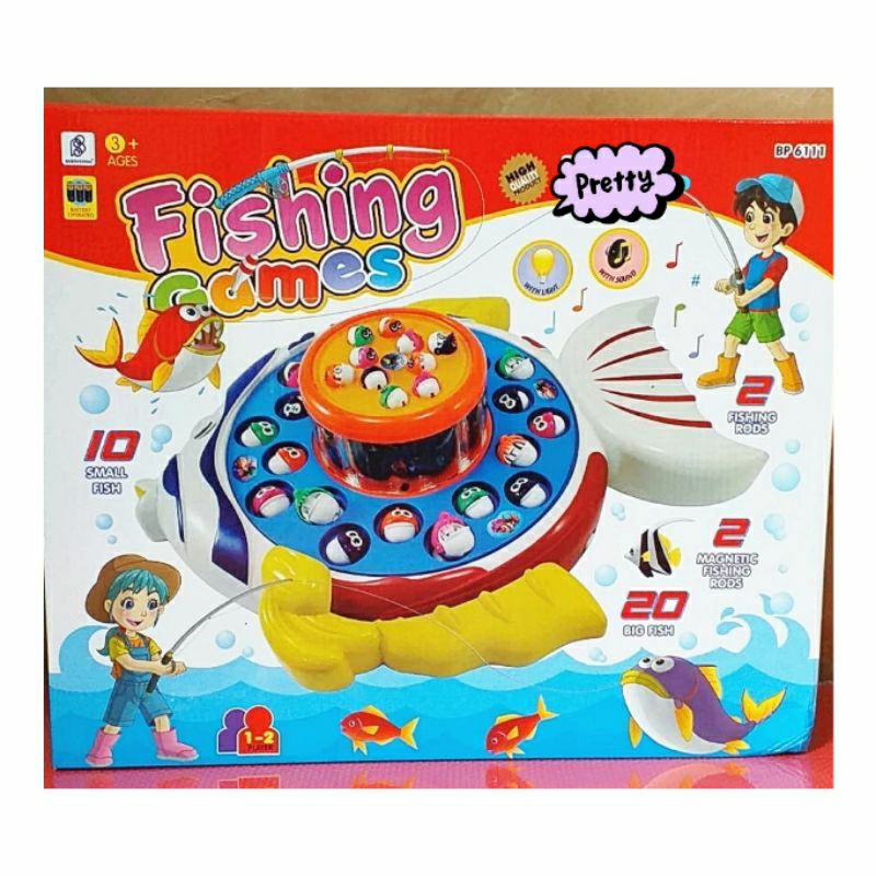 MAINAN ANAK PANCING IKAN UKURAN BESAR FISHING GAMES ADA KOLAM KECIL YG BISA MUTER SEPERTI IKAN ASLI