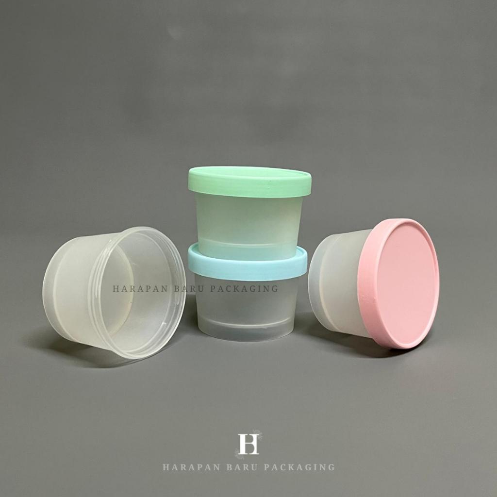 HB Pot Jar Kosmetik Cream Skincare 100ml Transparant Tutup Pastel