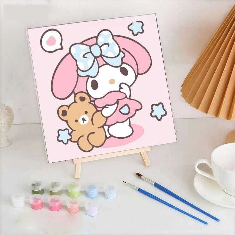 

DIY PAINT BY NUMBER 20x20 CM Kartun Aesthetic / Canvas Painting Kit dengan Frame Lukis