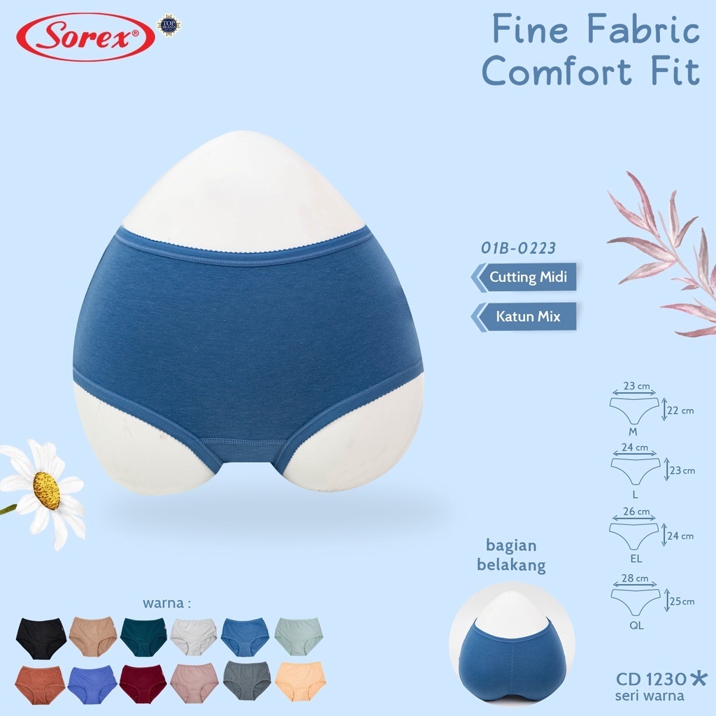 Cd Wanita Remaja Dewasa Sorex 1230 Lusinan | Celana Dalam Wanita Sorex Bahan Katun